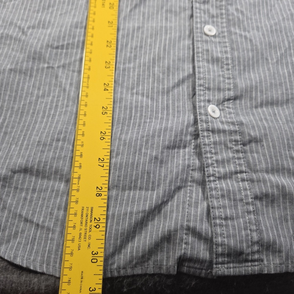 Harley-Davidson Shirt Mens Large Gray Striped Short Sleeve Button Front Patch - Picture 6 of 8